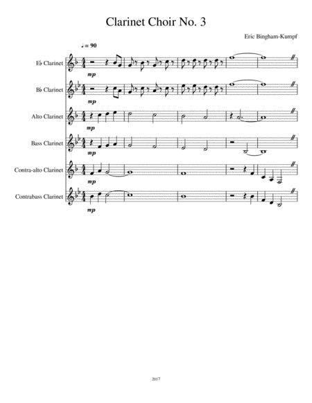 Clarinet Choir No 3 Sheet Music