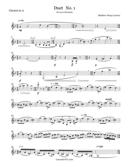 Clarinet Duet No 1 Sheet Music