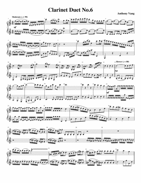 Clarinet Duet No 6 Sheet Music