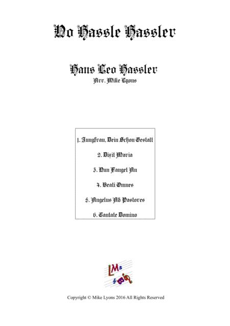 Free Sheet Music Clarinet Quartet No Hassle Hassler