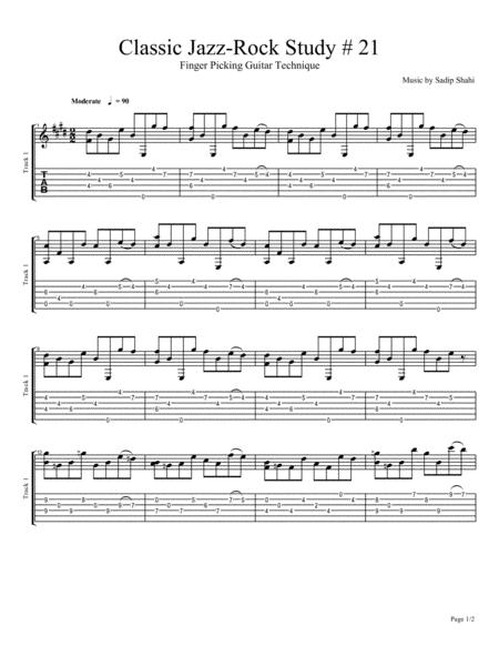 Classic Jazz Rock Guitar Study 21 Sheet Music