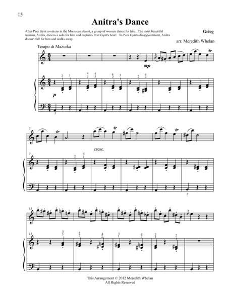 Free Sheet Music Classical Duets For Flute Piano Anitras Dance