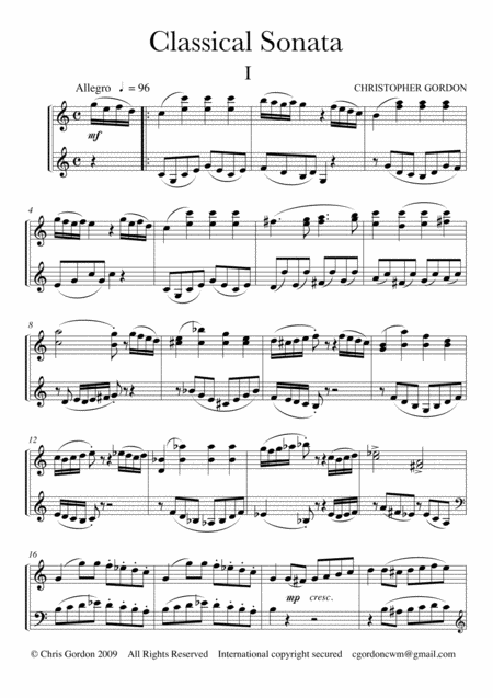 Free Sheet Music Classical Sonata For Piano