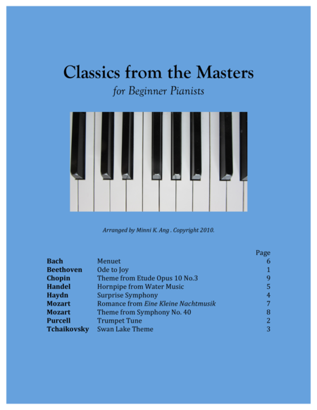 Free Sheet Music Classics From The Masters For Beginner Pianists