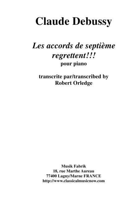 Free Sheet Music Claude Debussy Les Accords Du Septime Regrettent