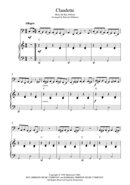 Claudette Cello Solo And Piano Accompaniment Sheet Music