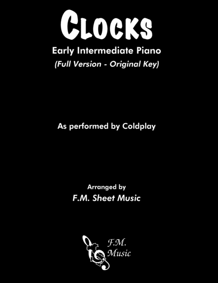 Clocks Early Intermediate Original Key Sheet Music