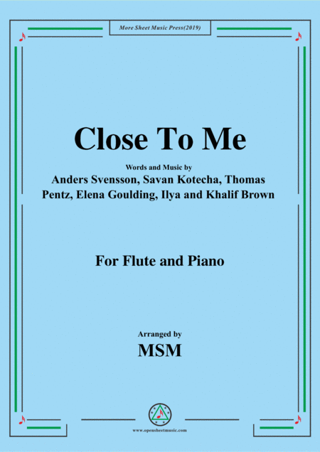 Close To Me For Flute And Piano Sheet Music