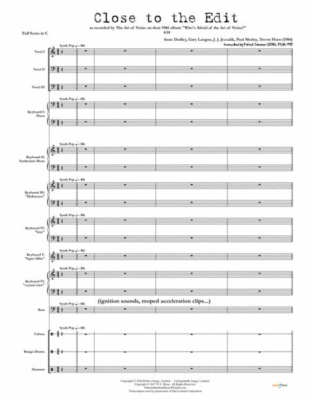 Close To The Edit The Art Of Noise Full Score Set Of Parts Sheet Music