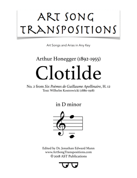 Clotilde D Minor Sheet Music