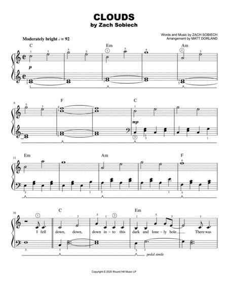 Free Sheet Music Clouds Easy Piano