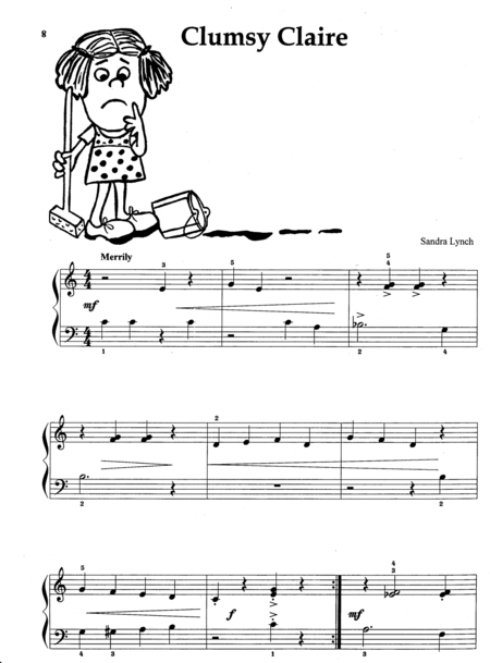 Free Sheet Music Clumsy Claire With Teachers Accompaniment