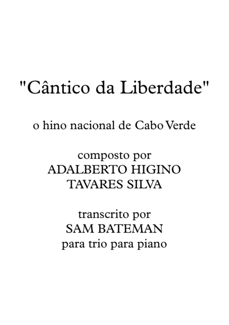 Cntico Da Liberdade Sheet Music