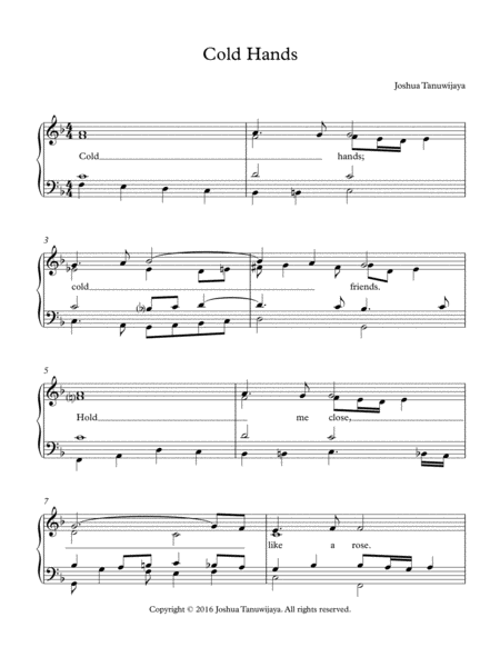 Cold Hands Sheet Music