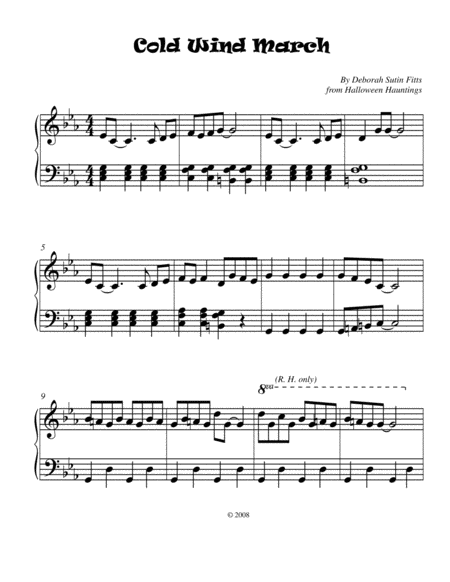 Free Sheet Music Cold Wind March