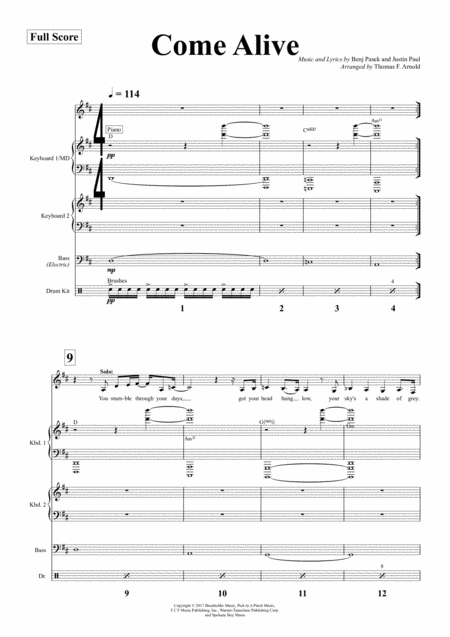 Come Alive Abridged Score And Band Parts For Choir Sheet Music