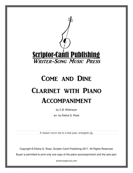 Come And Dine For Clarinet Sheet Music