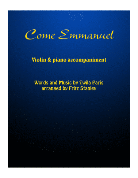 Free Sheet Music Come Emmanuel Violin Piano Accompaniment