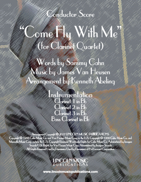 Come Fly With Me For Clarinet Quartet Sheet Music