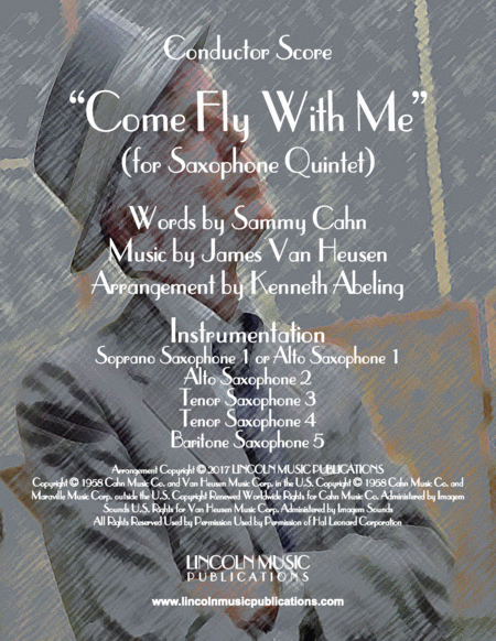 Come Fly With Me For Saxophone Quintet Sattb Or Aattb Sheet Music