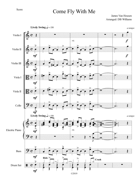 Free Sheet Music Come Fly With Me String Sextet