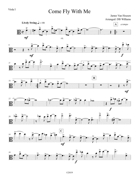 Come Fly With Me Viola 1 Sheet Music