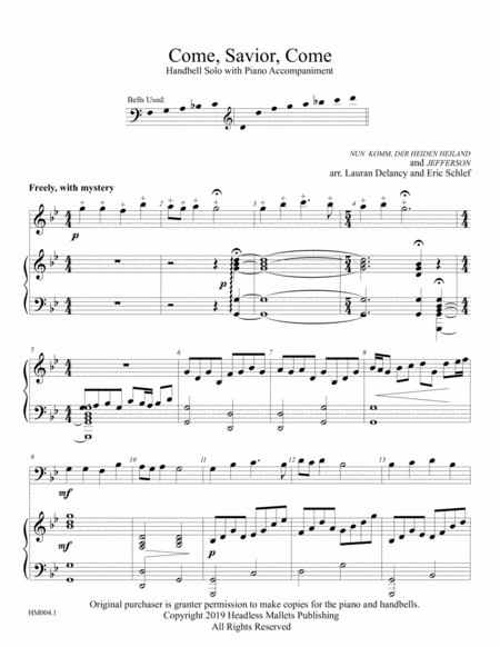 Come Savior Come Sheet Music