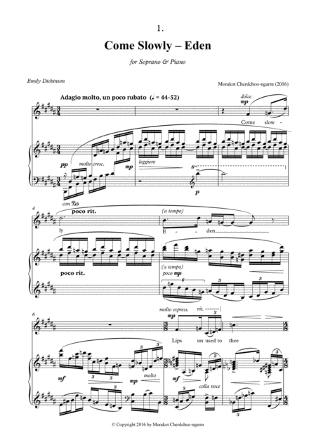 Come Slowly Eden For Soprano Piano Sheet Music