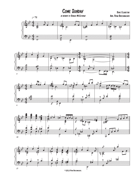 Come Sunday Sheet Music