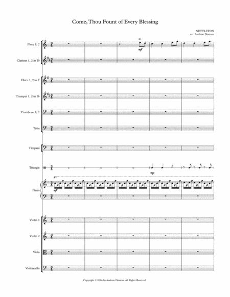 Come Thou Fount Of Every Blessing Orchestra Feature Sheet Music