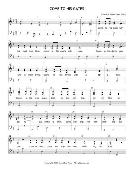 Come To His Gates Sheet Music