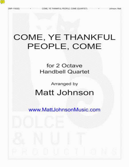 Come Ye Thankful People Come Handbell Quartet Sheet Music