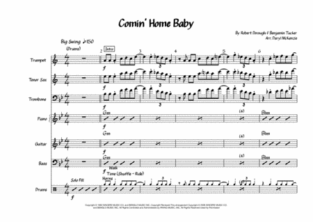 Comin Home Baby Vocal Small Band 3 Horns Key Of Gm Sheet Music