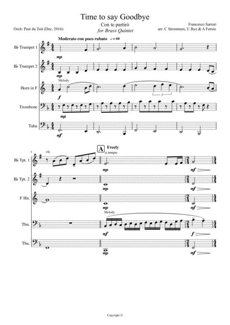 Con Te Partiro Time To Say Goodbye Sheet Music