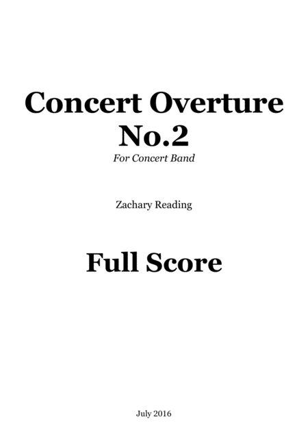 Concert Overture No 2 Sheet Music