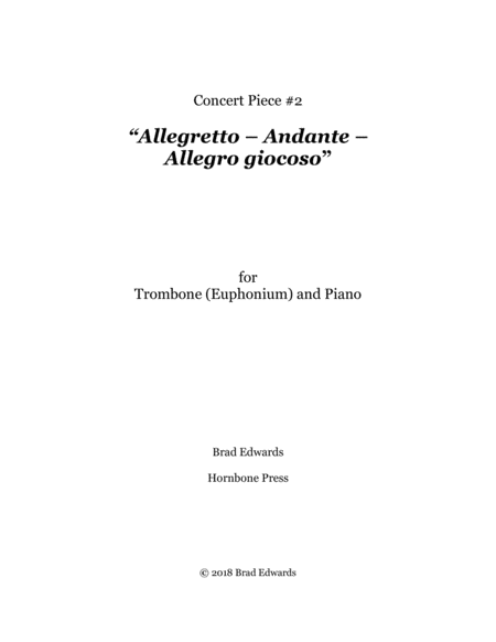 Concert Piece 2 Allegretto Andante Allegro Giocoso Sheet Music