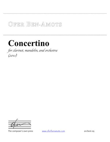 Free Sheet Music Concertino For Clarinet Mandolin And Symphony Orchestra