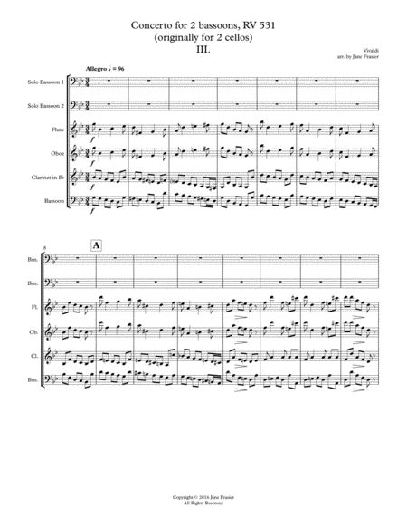 Free Sheet Music Concerto For 2 Bassoons Iii