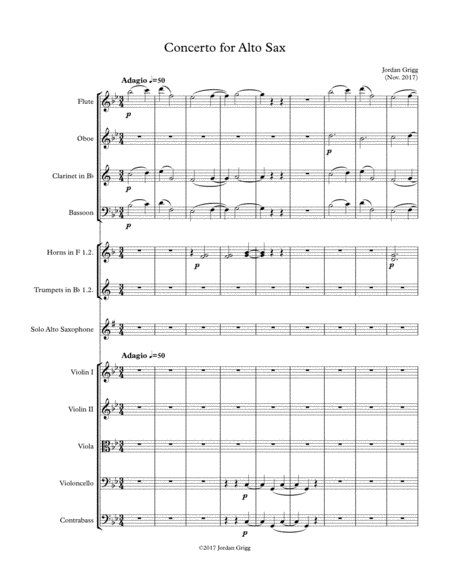 Concerto For Alto Sax Score And Parts Sheet Music