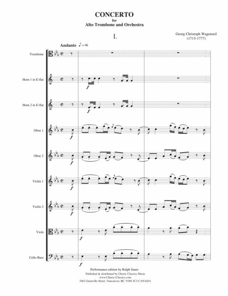 Concerto For Alto Trombone And Orchestra Sheet Music