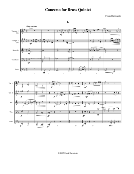 Concerto For Brass Quintet Sheet Music