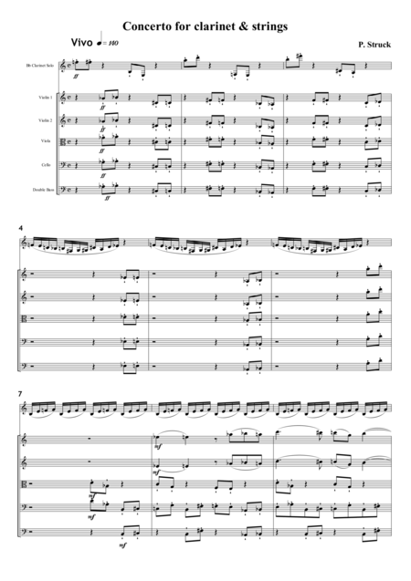 Free Sheet Music Concerto For Clarinet And String Orchestra