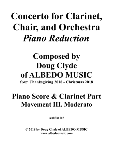 Free Sheet Music Concerto For Clarinet Chair And Orchestra Piano Reduction Movement Iii Moderato