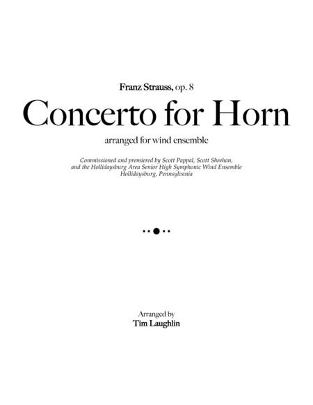 Free Sheet Music Concerto For Horn F Strauss Band