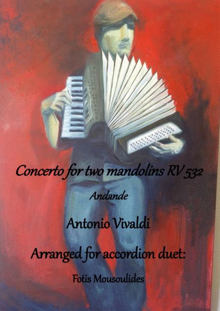 Concerto For Two Mandolins Rv532 Andande For Accordion Duet Sheet Music