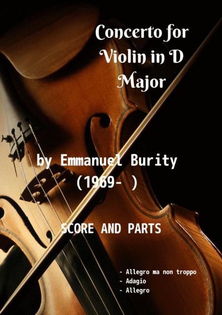 Free Sheet Music Concerto For Violin In D Major By Emmanuel Burity 1969