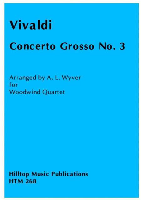 Concerto Grosso No 3 Arr Woodwind Quartet Sheet Music