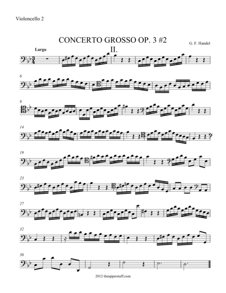 Concerto Grosso Op 3 2 Movement 2 Sheet Music