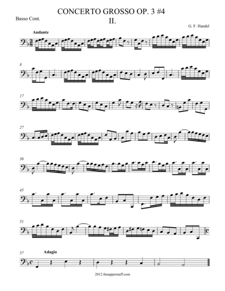 Concerto Grosso Op 3 4 Movement Ii Sheet Music