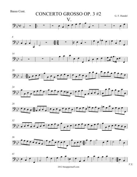 Free Sheet Music Concerto Grosso Op 6 2 Movement 5